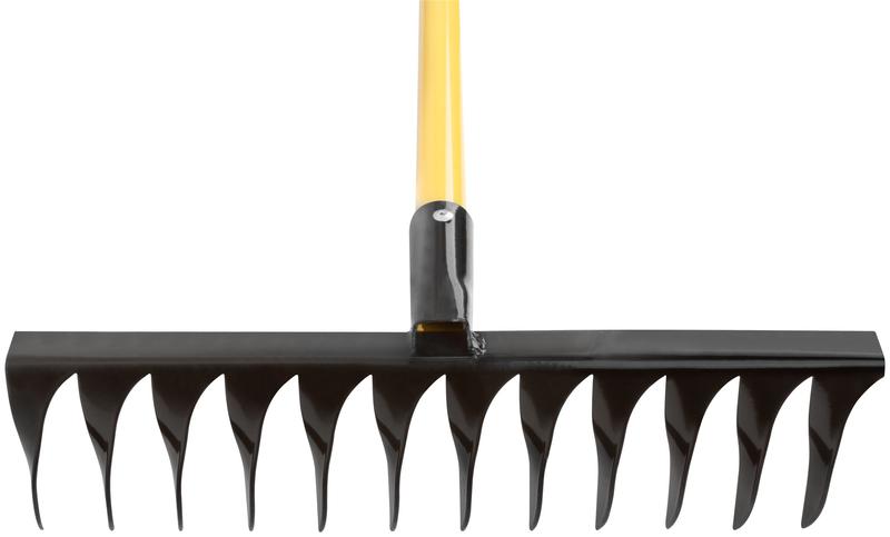 Грабли витой зуб 12 зубьев с желт. метализированным черенком 76978