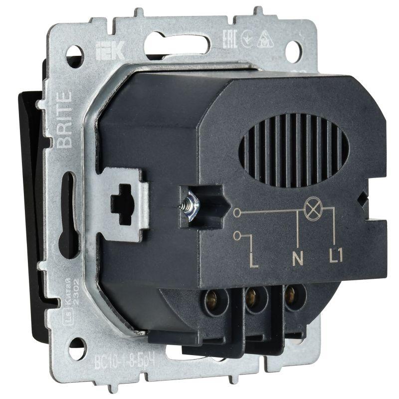 Выключатель карточный BRITE 30А ВС10-1-8-БрЧ механизм черн. IEK BR-V11-0-10-K02