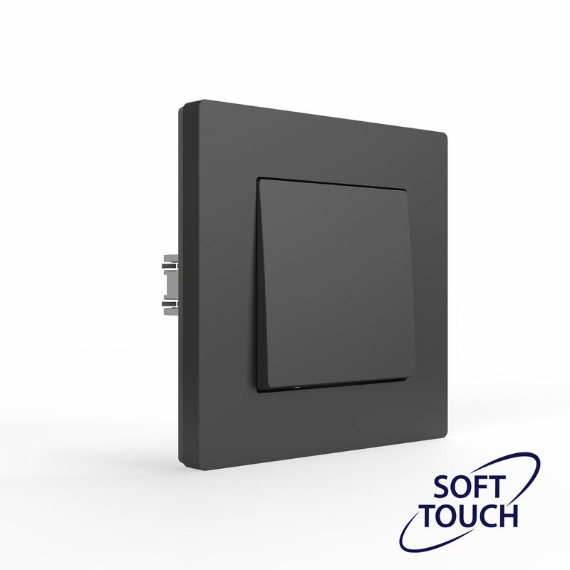 Переключатель перекрестный 1-кл. СП Pixel IP20 механизм карбон TOKOV ELECTRIC TKE-PX-P1R-C14