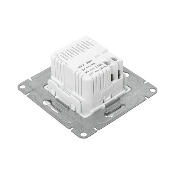 Розетка 2-м СП Эпика USB-C механизм бел. EKF UP1-SOW-2USBC