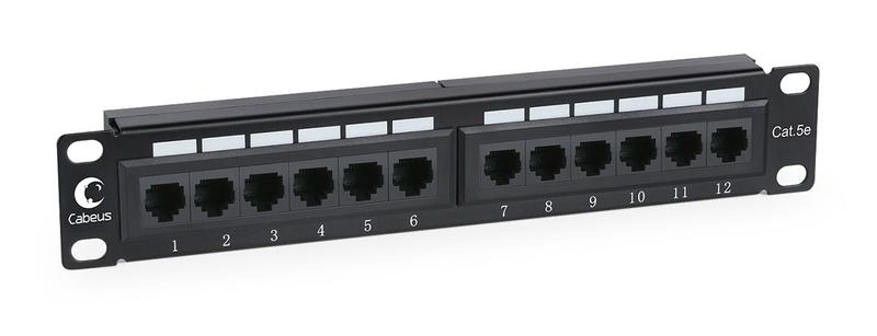 Патч-панель 10дюйм установ. размер 236мм 12 портов RJ45 кат.5E Dual IDC Cabeus 7085c