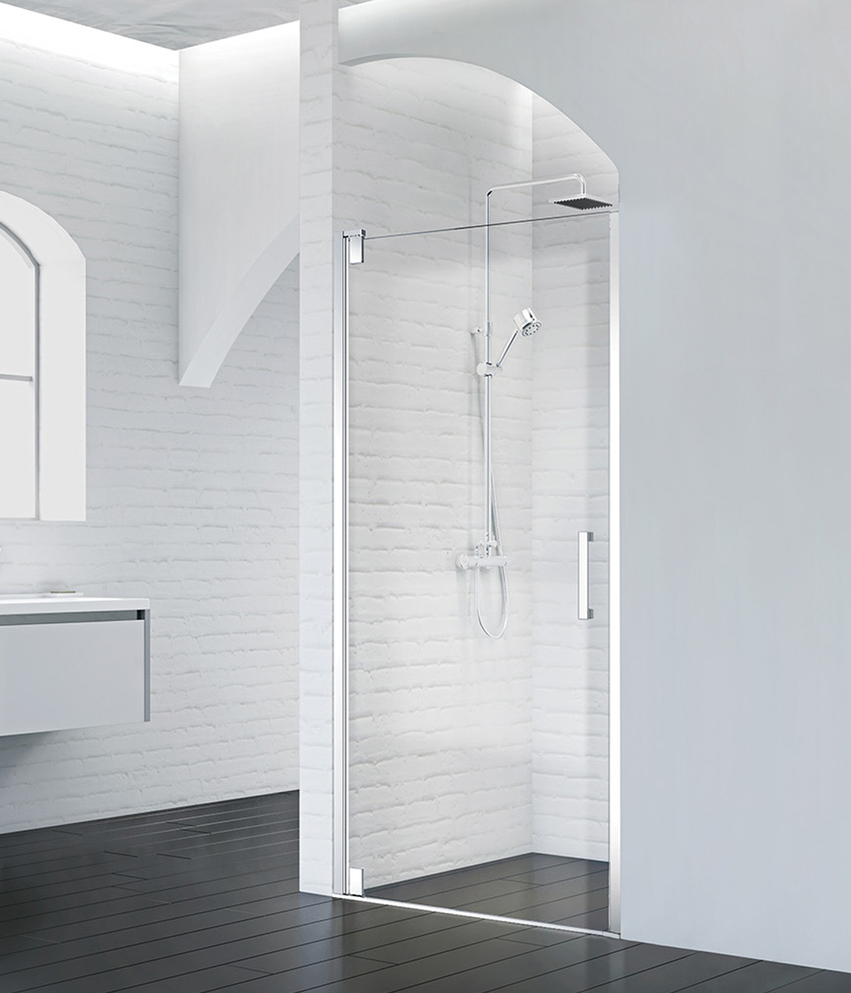 Душевая дверь BelBagno MARMI-B-1-100-C-Cr