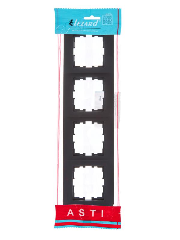 Рамка 4-м ASTI горизонт. черн. бархат LEZARD 7081-4200-149