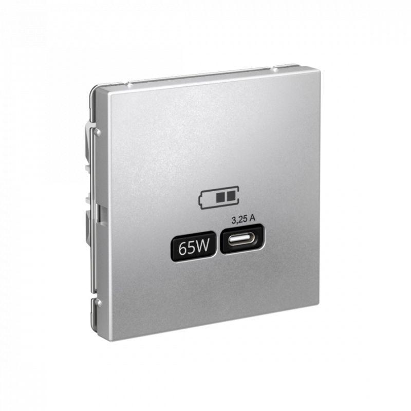 Розетка USB ArtGallery тип C 65Вт QC PD высокоскор. ЗУ механизм алюм. SE GAL000327