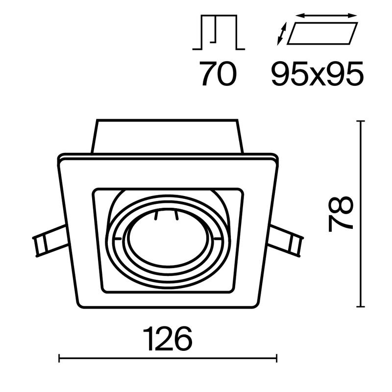 Светильник Metal Modern 1х10Вт GU10 встраив. Maytoni DL008-2-01-W
