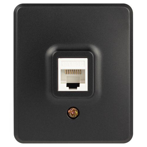 Розетка Эксперт 11-3203-05 информационная RJ45 IP20 ОУ антрацит Эра Б0062988