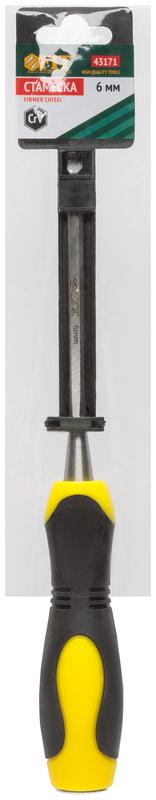 Стамеска профи CrV двухцветная прорезиненная ручка 6мм FIT 43171