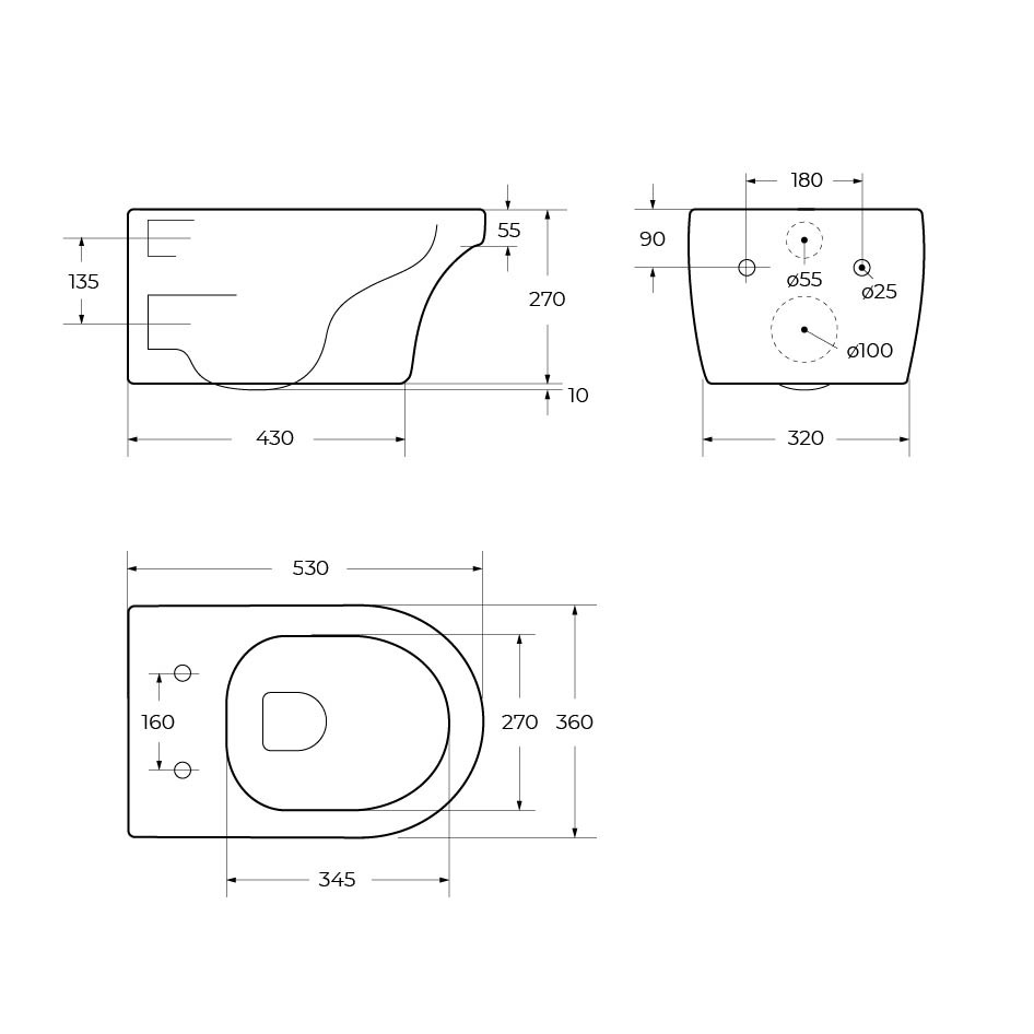 Унитаз подвесной безободковый CEZARES DUET CZR-2462-TH-TOR/CZR-870-SC