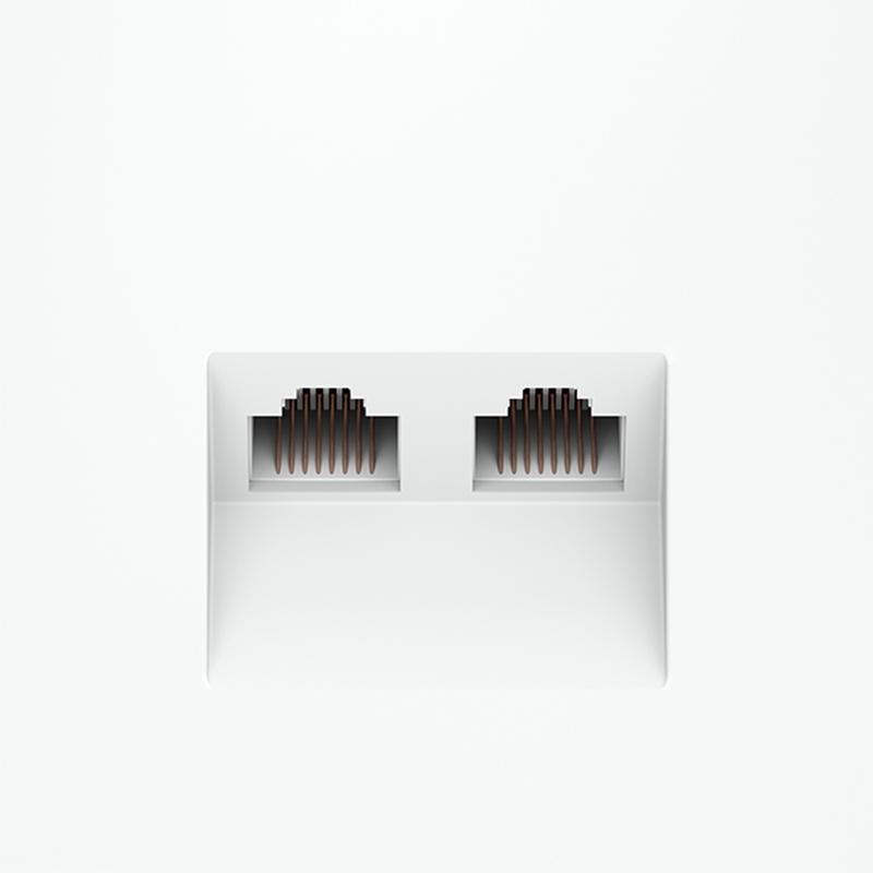 Розетка компьютерная 2-м СП S70 RJ45 + RJ45 кат.6 механизм бел. матов. Voltum VLS060202