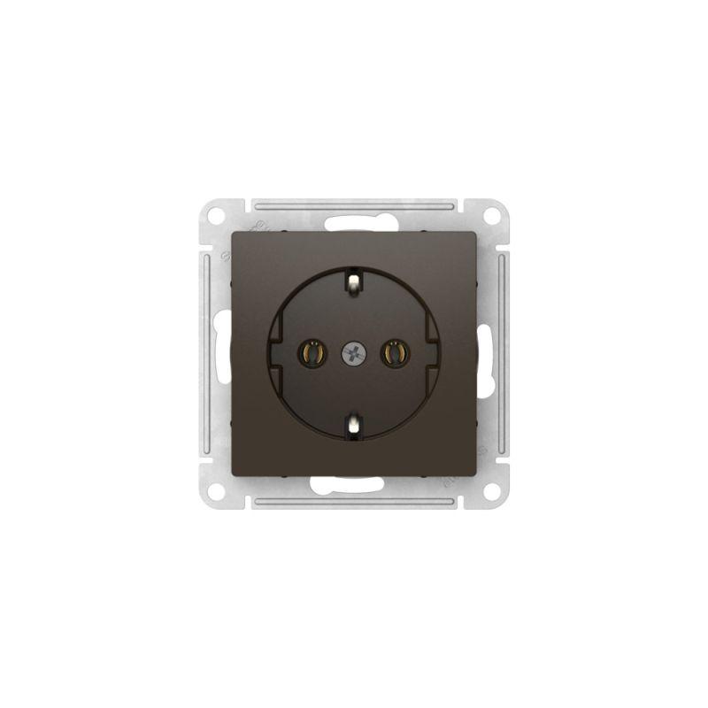 Розетка AtlasDesign 16А с заземл. быстрозажим. клем. механизм мокко SE ATN000643S