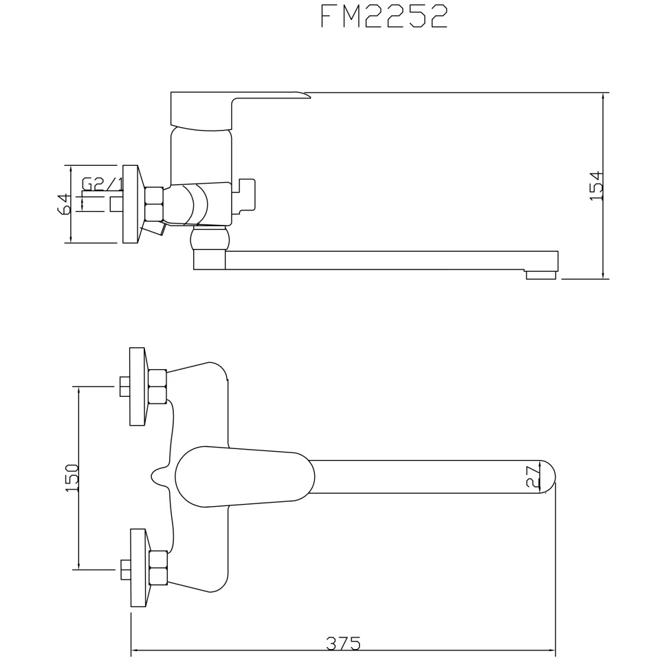 Смеситель для ванны Fmark FM2252, хром