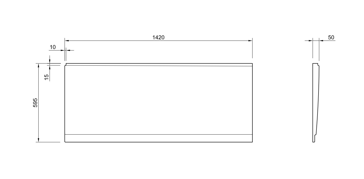 Боковая панель для акриловой ванны CEZARES PLANE_DUO-145-SP-R-W37