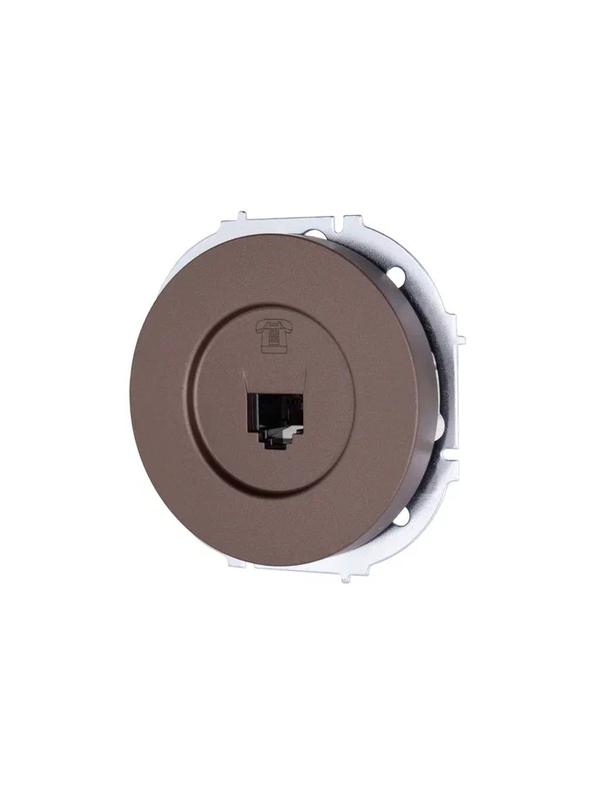 Розетка телефонная СП OSEN RJ11 евро механизм шоколад LEZARD 743-7388-137