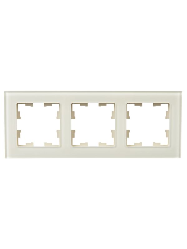 Рамка 3-м BRITE РУ-3-2-БрВа стекло ванильн. IEK BR-M32-G-K10
