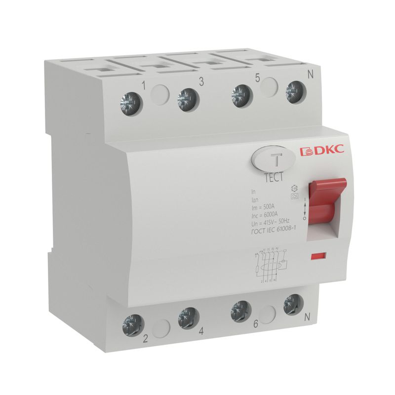 Устройство защитного отключения УЗО YON MDL100 4P 63А 100мА тип A DKC MDL100-4P3-63-A