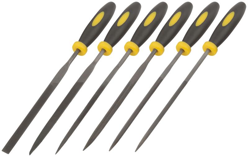 Надфиль прорезиненный ручка 3х150/70мм 6шт FIT 42172