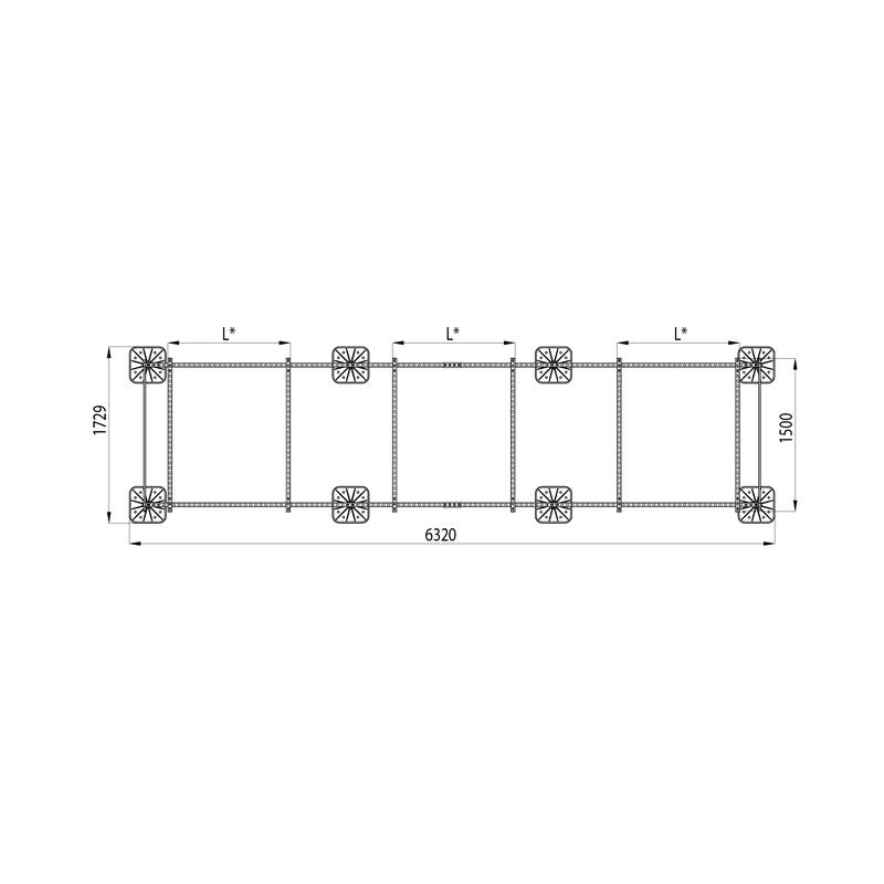 Конструкция опорная для установки оборудования TECHNORAPTOR FOOT 5000х1500 HD КМ TR0267