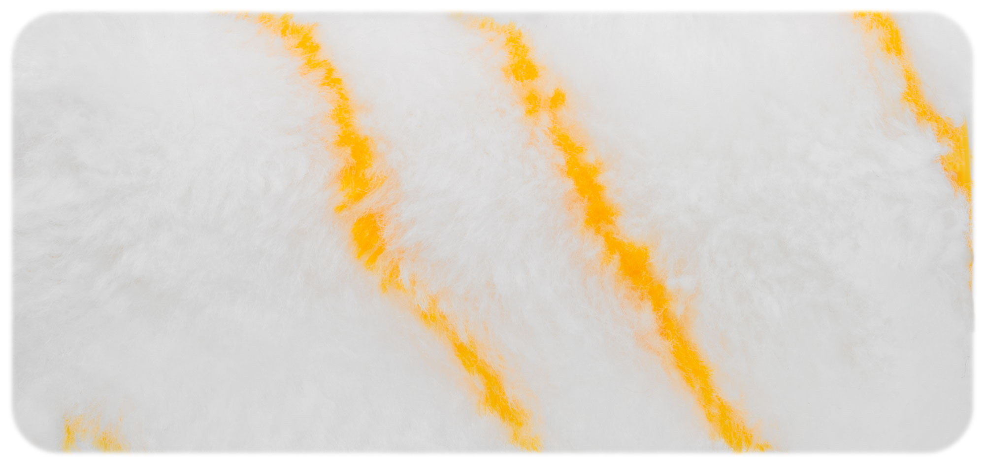 Ролик сменный полиакриловый белый с желтой полосой "миди", диам. 30/54 мм; ворс 12 мм, 100 мм