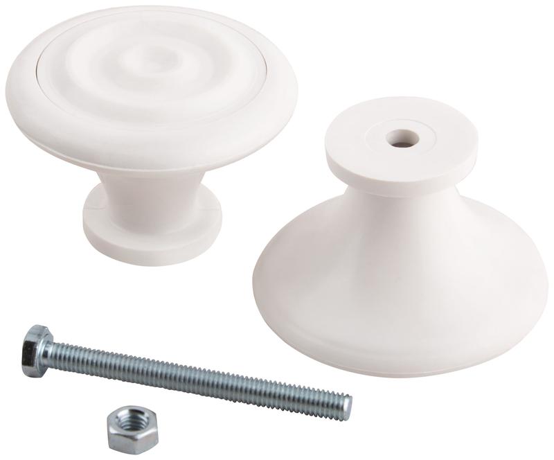 Ручка-кнопка дверная пластиковая бел. КУРС 66835