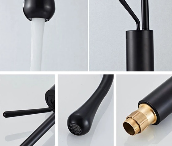 Смеситель TROPFEN B XL для раковины, черный, высокий BOCH MANN BM9634