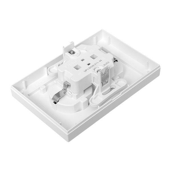 Розетка 2-м СП Эпика 16А IP44 с заземл. защ. шторки с рамкой с крышками механизм бел. EKF UP1-SOW-211-44