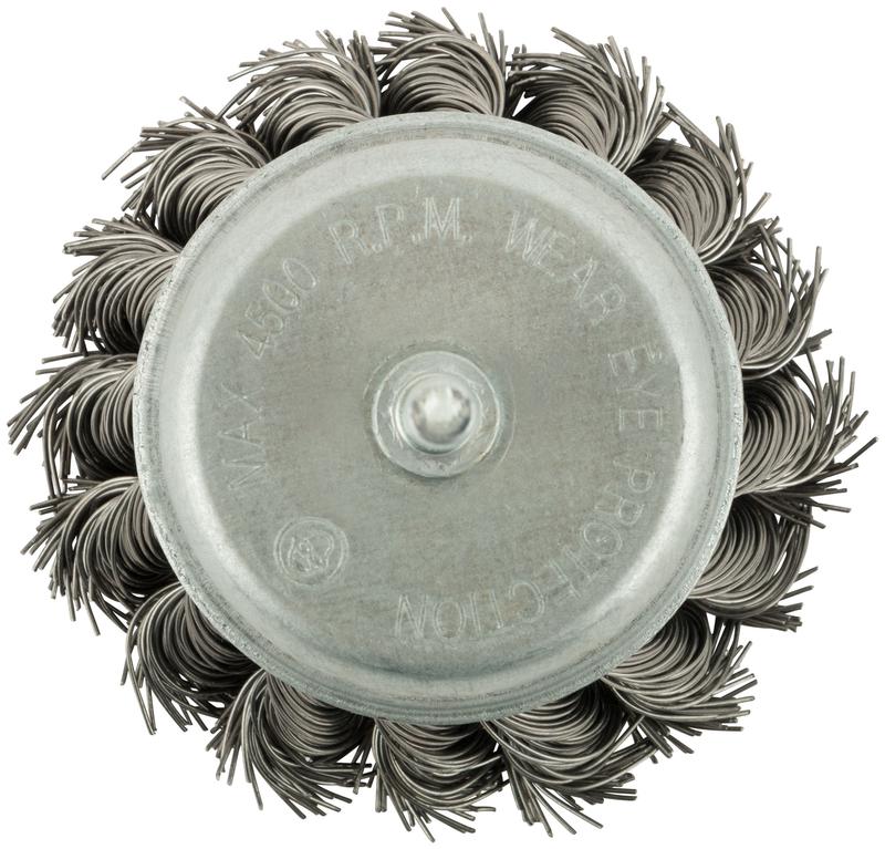 Корщетка чашечная со шпилькой стальная витая проволока 65мм КУРС 38477