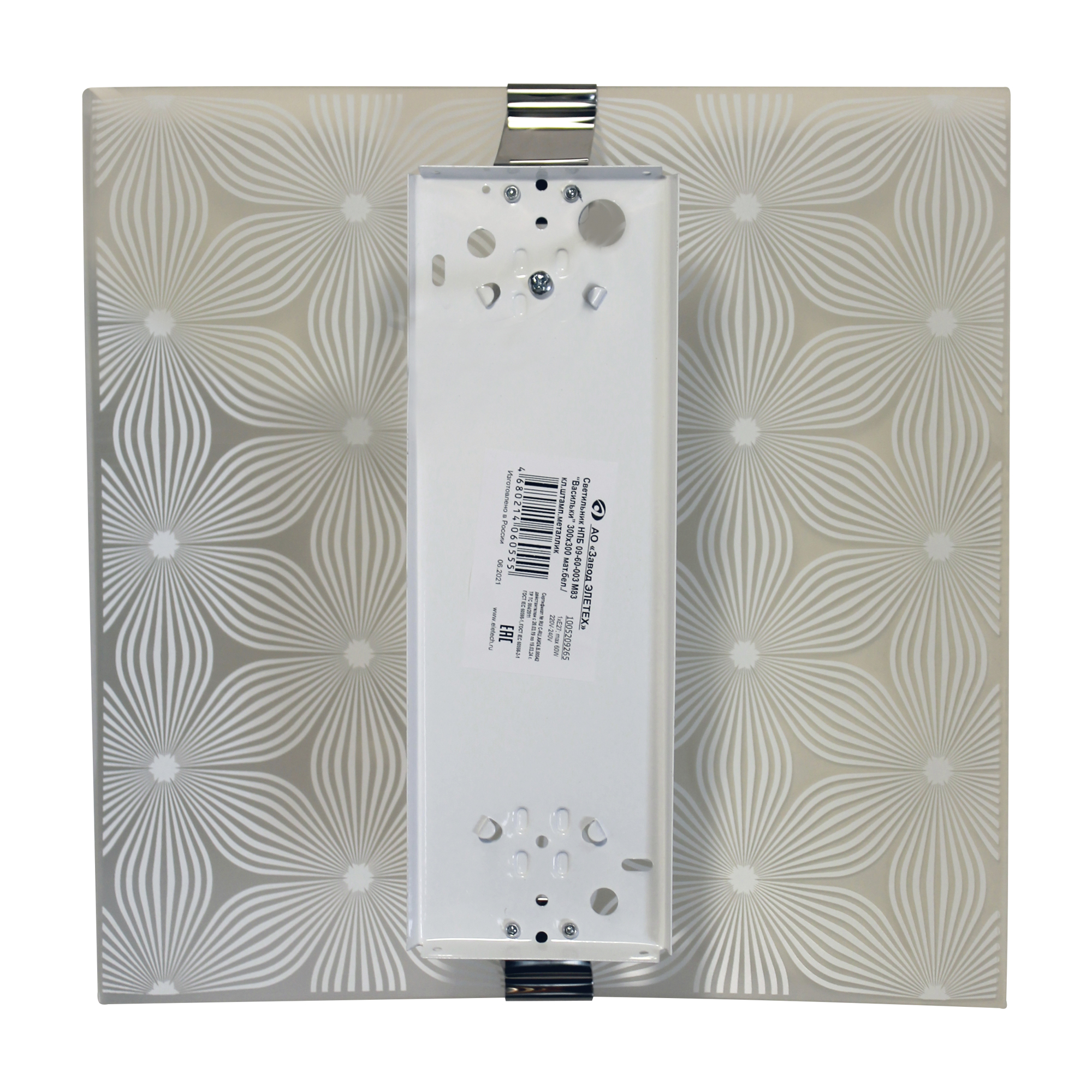 Светильник Васильки300х300 НПБ 09-60-003 М83 матовый белыйкл.штамп металлик ИУ