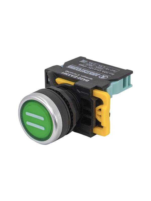 Выключатель кнопочный ВК22-EА3361 с символом "II" 1НО цилиндр d22мм IP65 зел. Электротехник ET010780