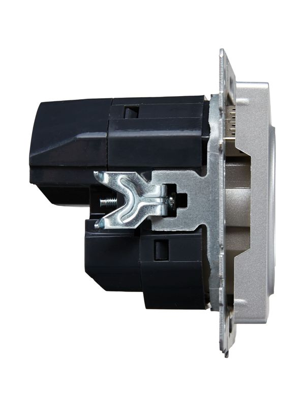 Розетка BRITE РЮш11-1-БрА 16А с USB A+C 18Вт с заземл. защ. шторки механизм алюм. IEK BR-R14-16-U22-018-K47