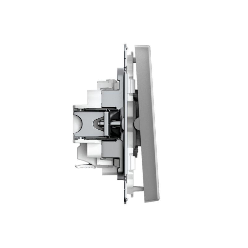 Выключатель 2-кл. ArtGallery 10AX быстрозажим. клем. механизм сталь SE GAL000951S