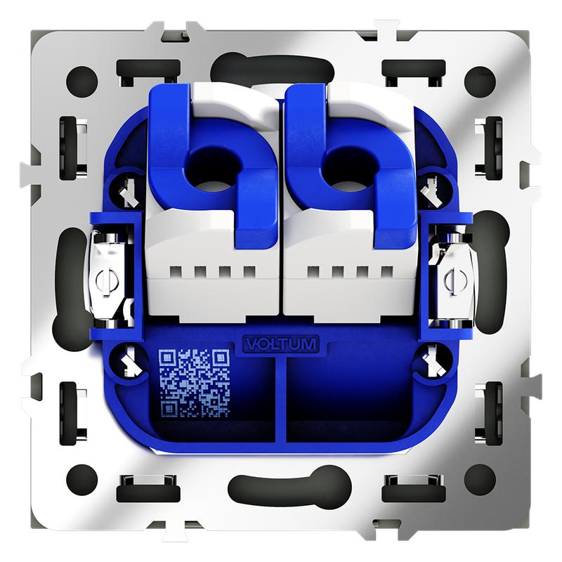 Розетка компьютерная 2-м СП S70 RJ45 + RJ45 кат.6 механизм черн. матов. Voltum VLS060208