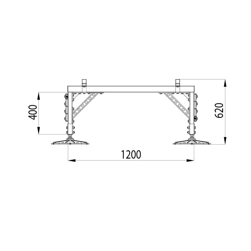 Конструкция опорная для установки оборудования TECHNORAPTOR FOOT 1200х3000 тип 3 HD КМ TR0224