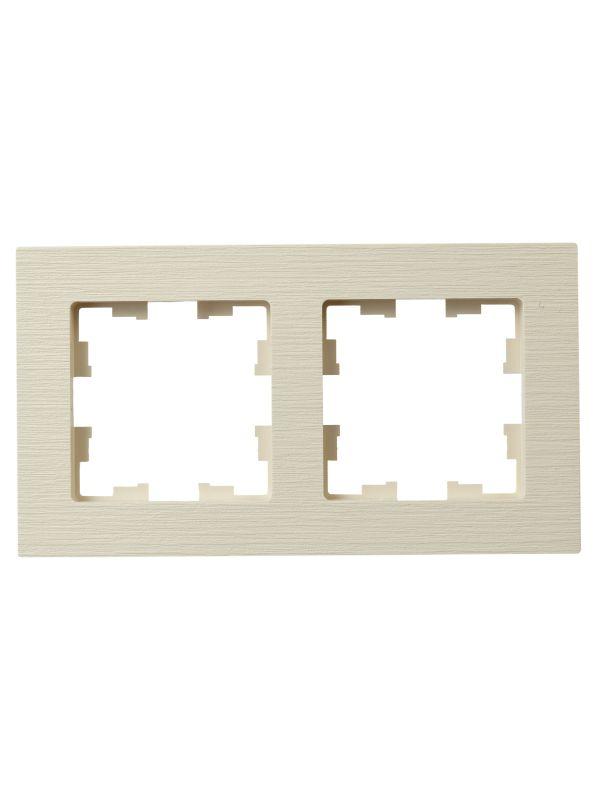 Рамка 2-м BRITE РУ-2-Бр беж. рифленый IEK BR-M22-51-K10