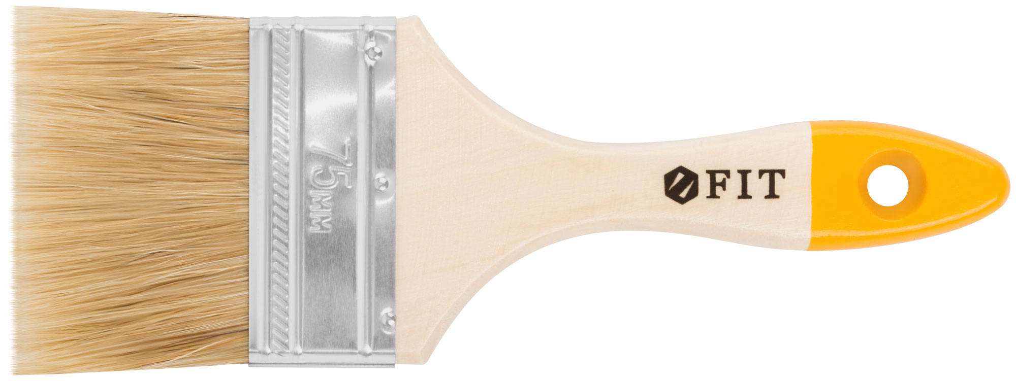 Кисть флейцевая "Стандарт-Плюс", натур.светлая щетина, деревянная ручка  3" (75 мм)