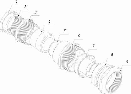 Ввод кабельный ВК-НС-М40-30-МР38 IP66/IP67/IP68 ГОФРОМАТИК zeta30066