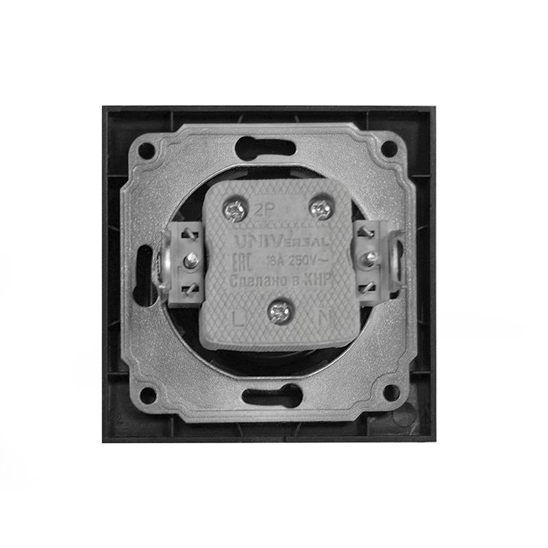 Розетка 1-м СП Бриллиант 16А IP20 без заземл. защ. шторки в сборе графит Universal 7947595-Gr
