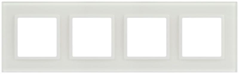 Рамка 4-м Elegance 14-5104-01М для розеток и выключателей стекло матов. бел. Эра Б0065838