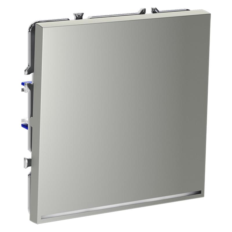 Переключатель проходной 1-кл. СП S70 10А с подсветкой механизм сталь Voltum VLS010405