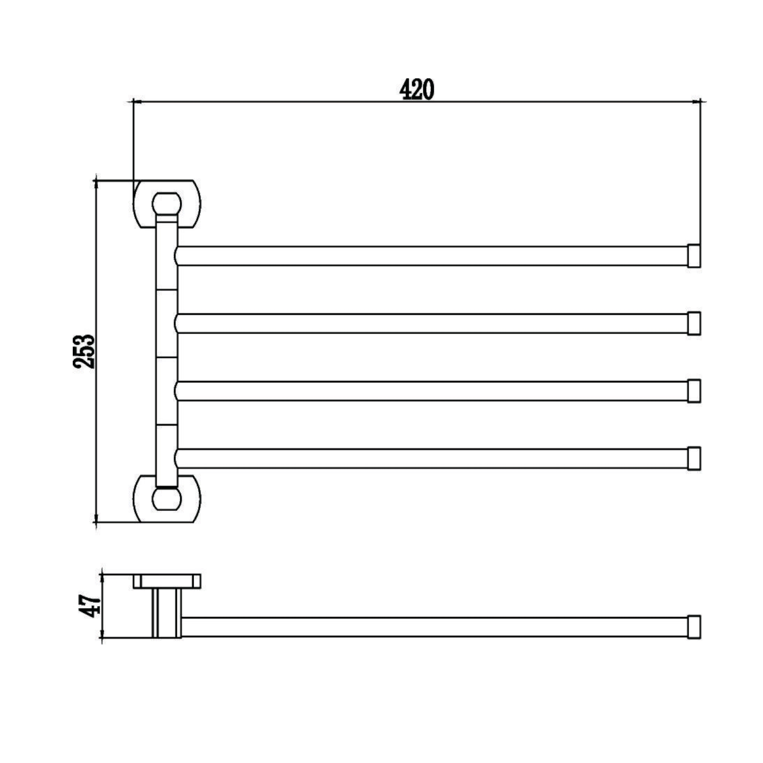 Полотенцедержатель Savol S-009904, хром