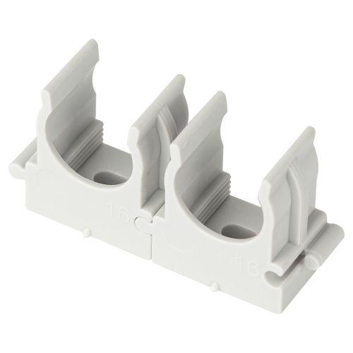 Держатель для труб (клипса) d16мм для прямого монтажа CLIP-16-G-MP сер. (уп.100шт) Эра Б0062103