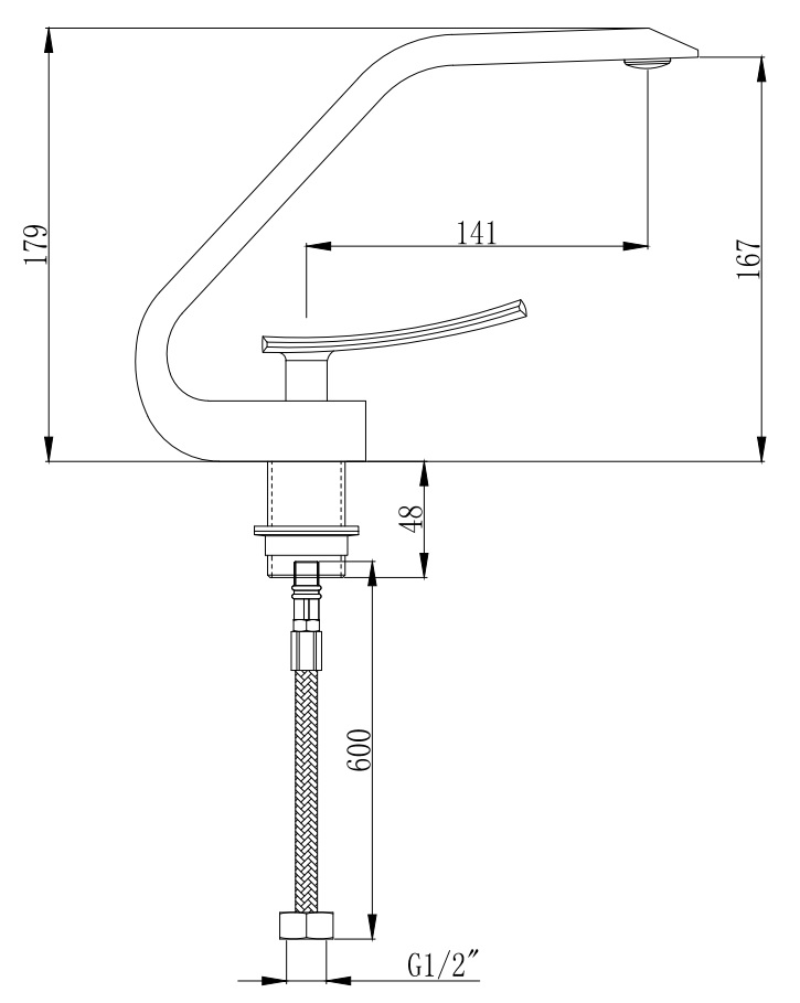 Смеситель HOE B для раковины, черный BOCH MANN BM9633