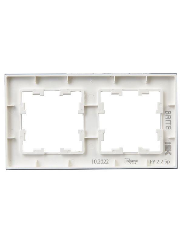 Рамка 2-м BRITE РУ-2-2-Бр стекло бел. матов. IEK BR-M22-G-31-K01