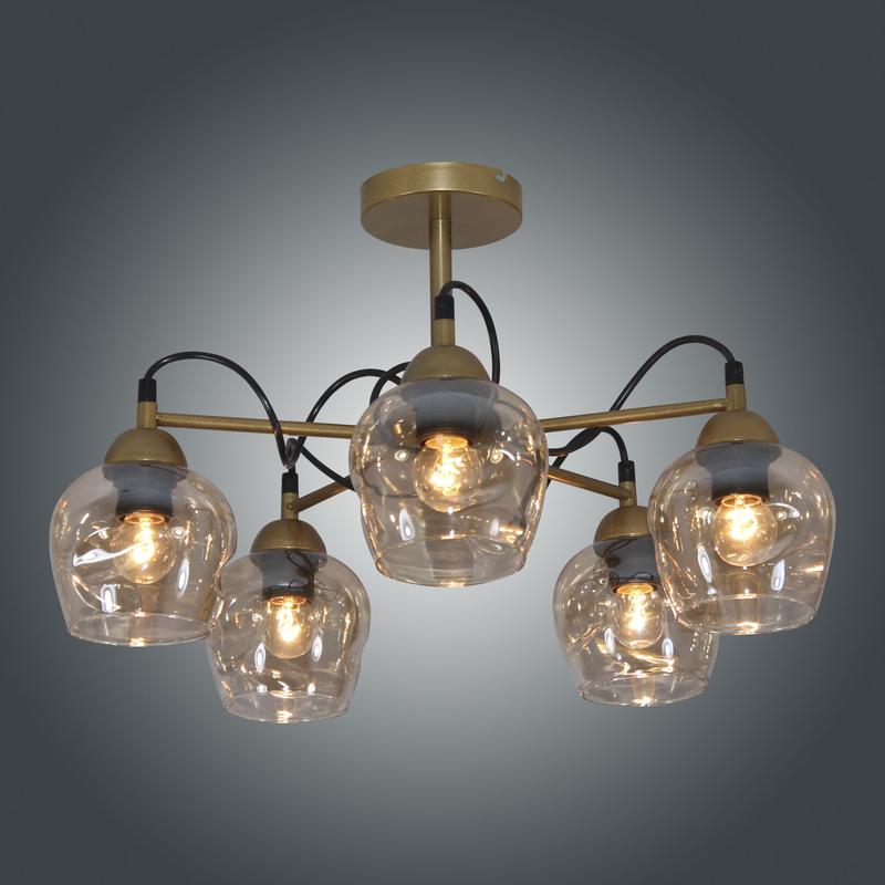 Светильник "Мирра" 151 (плафон 8268) НСБ 01-5х60-165 Е27 (ИМ) потолочный зол. Элетех 1005405272