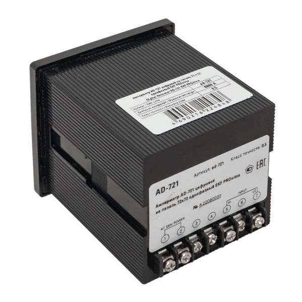 Амперметр цифровой AD-721 1ф на панель 72х72 EKF ad-721