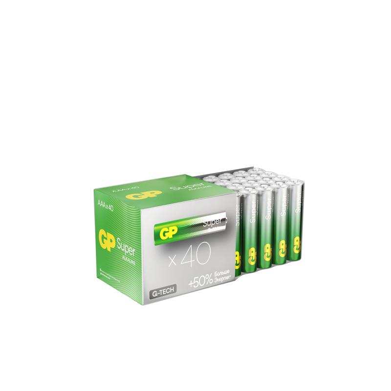 Элемент питания алкалиновый AAA/LR03 1.5В Super Alkaline G-Tech (уп.40шт) GP 1215