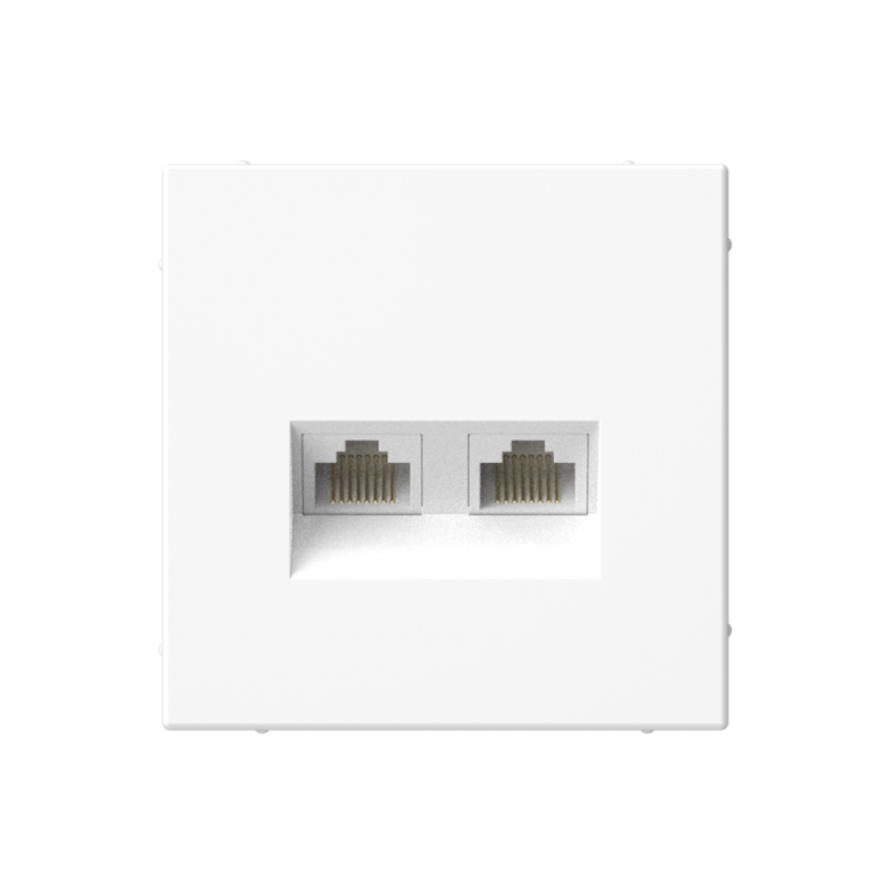 Розетка компьютерная 2-м ArtGallery RJ45 + RJ45 кат.5E механизм лотос SE GAL001385