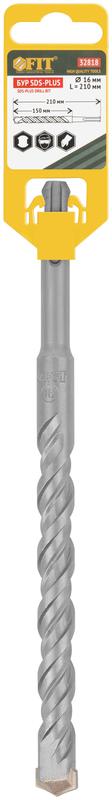 Бур по бетону SDS PLUS профи W-образная вставка двойная спираль 16х210мм FIT 32818