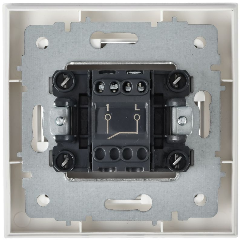 Выключатель 1-кл. СП BRITE ВСР10-1-0-БрАБ 10А в сборе арктич. бел. IEK BR-V10-0-10-K91-F