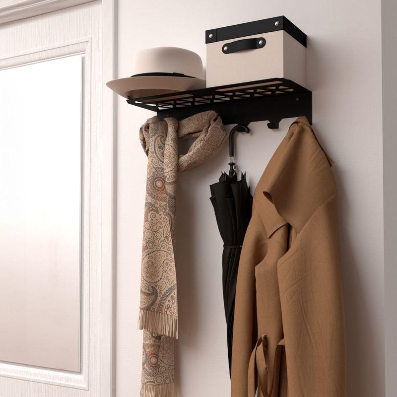 Полка для хранения одежды в стиле лофт настенная черн. Rexant 38-0691