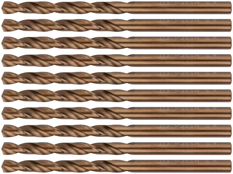 Сверло по металлу HSS с добавкой кобальта 5% Профи 4.5мм (уп.10шт) FIT 33945